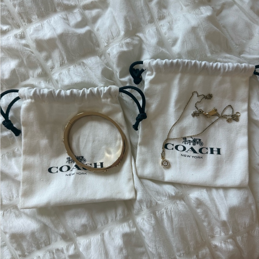Coach Gold-Tone Bracelet and Necklace Set